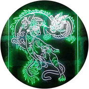 Tiger and Dragon Fight Man Cave Room Garage LED Light Sign - LED Gift Works