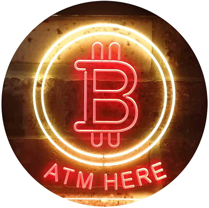 Bitcoin ATM Here LED Light Sign - LED Gift Works
