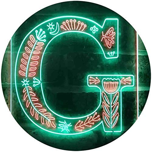 Family Name Letter G Monogram Initial LED Light Sign - LED Gift Works