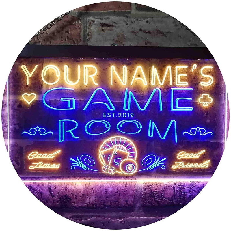 Personalized Game Room LED Light Sign - LED Gift Works