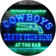 Cowboys Leave Guns Bar Western Decor LED Light Sign - LED Gift Works