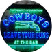 Cowboys Leave Guns Bar Western Decor LED Light Sign - Way Up Gifts