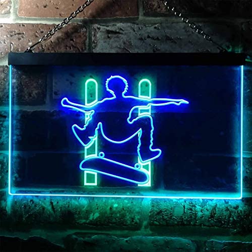 Kids Room Decor Skateboard Jump LED Light Sign - Way Up Gifts