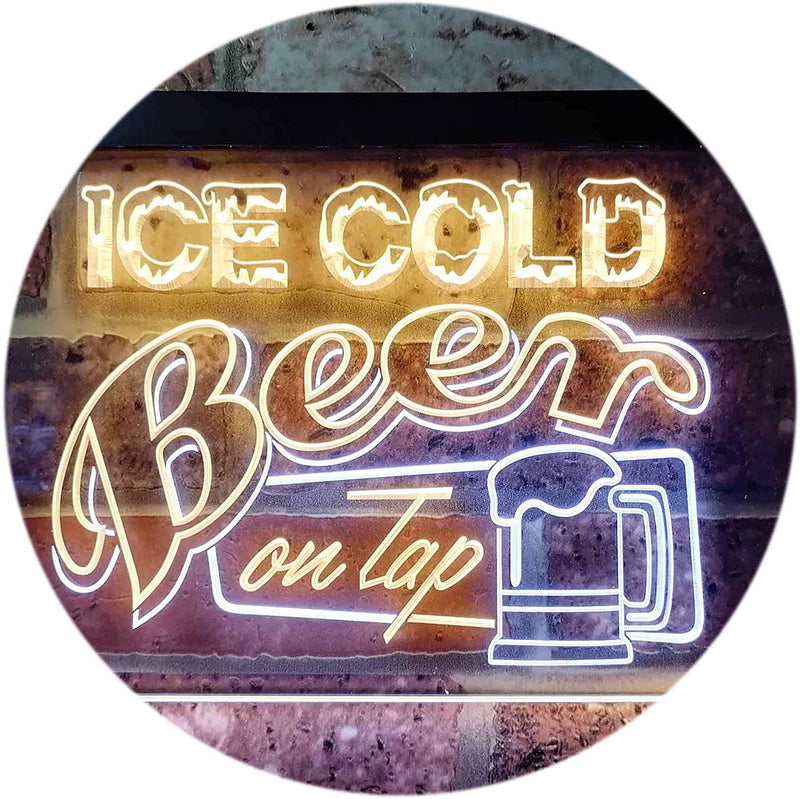 Ice Cold Beer On Tap LED Light Sign - LED Gift Works