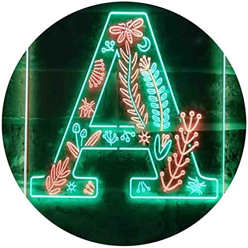 Family Name Letter A Monogram Initial LED Light Sign - Way Up Gifts