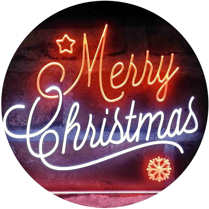 Merry Christmas Snowflakes LED Light Sign - LED Gift Works