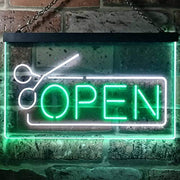 Scissors Open Barber Salon Hair Cuts LED Light Sign - LED Gift Works