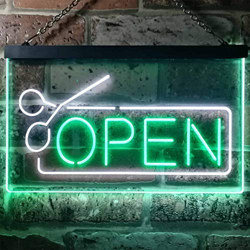 Scissors Open Barber Salon Hair Cuts LED Light Sign - LED Gift Works
