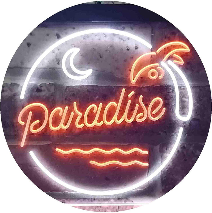 Beach Palm Tree Paradise Island LED Light Sign - Way Up Gifts
