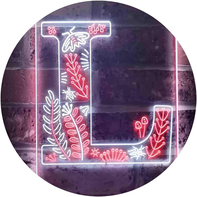 Family Name Letter L Monogram Initial LED Light Sign - LED Gift Works