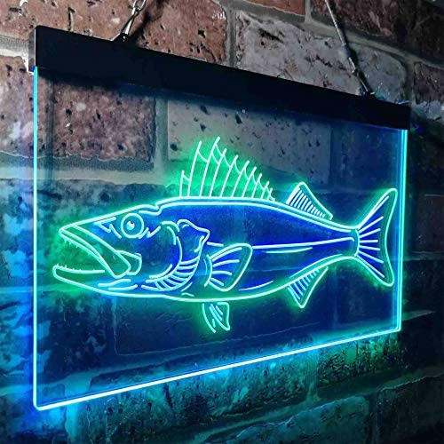 Walleye Fish Fishing Bait Store LED Light Sign - Way Up Gifts