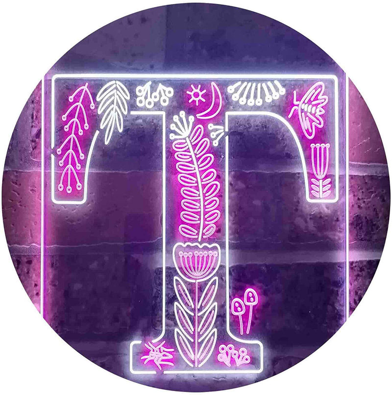 Family Name Letter T Monogram Initial LED Light Sign - LED Gift Works