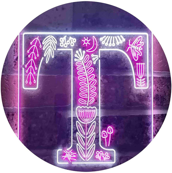 Family Name Letter T Monogram Initial LED Light Sign - Way Up Gifts