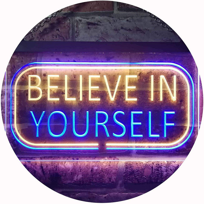 Motivational Quote Believe In Yourself LED Light Sign - Way Up Gifts