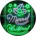 Merry Christmas Holly Leaves Star LED Light Sign - Way Up Gifts