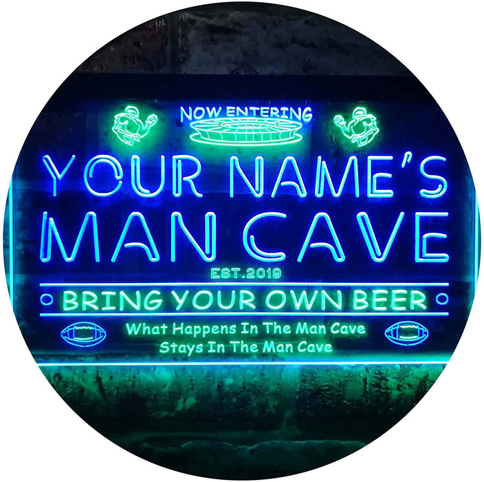 Personalized Sports Football Theme Man Cave LED Light Sign - Way Up Gifts