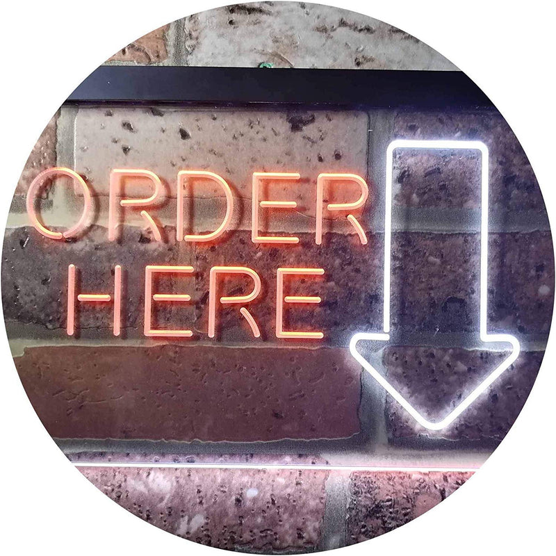 Arrow Order Here LED Light Sign - LED Gift Works