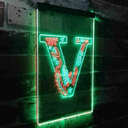 Family Name Letter V Monogram Initial LED Light Sign - LED Gift Works