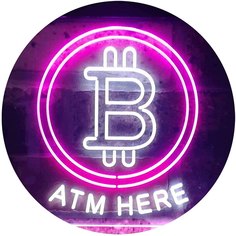 Bitcoin ATM Here LED Light Sign - LED Gift Works