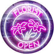 Flower Shop Open Florist LED Light Sign - LED Gift Works