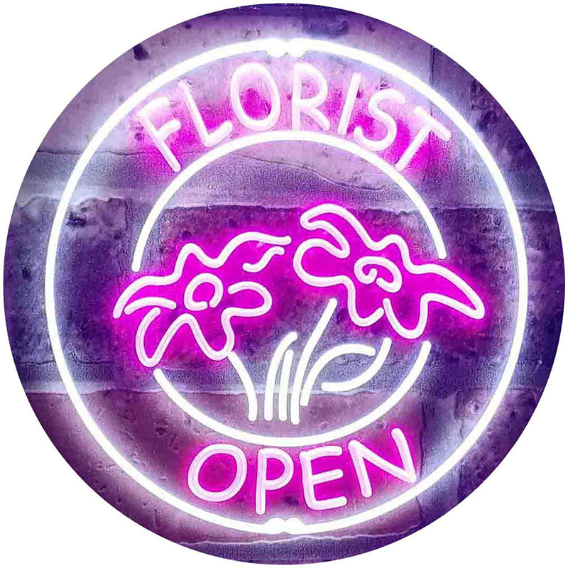 Flower Shop Open Florist LED Light Sign - LED Gift Works