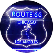 Chicago to Los Angeles Route 66 LED Light Sign - LED Gift Works