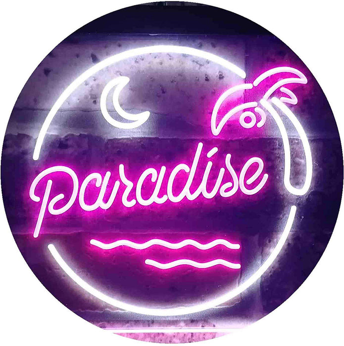 Beach Palm Tree Paradise Island LED Light Sign - Way Up Gifts