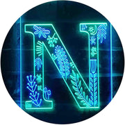 Family Name Letter N Monogram Initial LED Light Sign - LED Gift Works