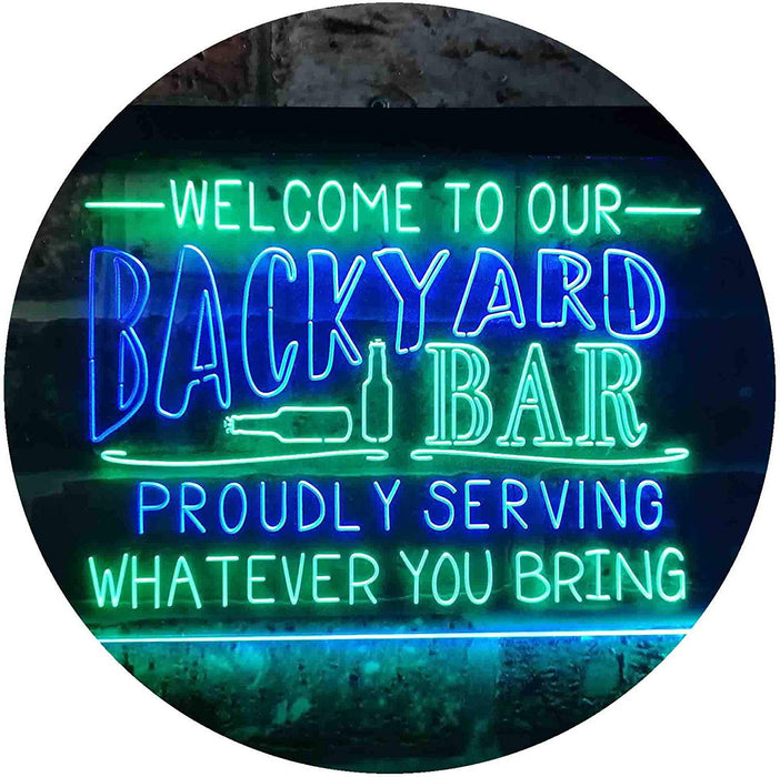 Backyard Bar Welcome Home Bar LED Light Sign - Way Up Gifts