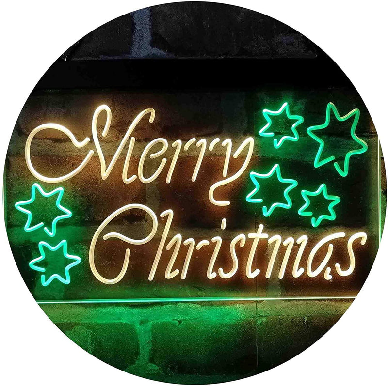 Merry Christmas Stars Decoration LED Light Sign - LED Gift Works