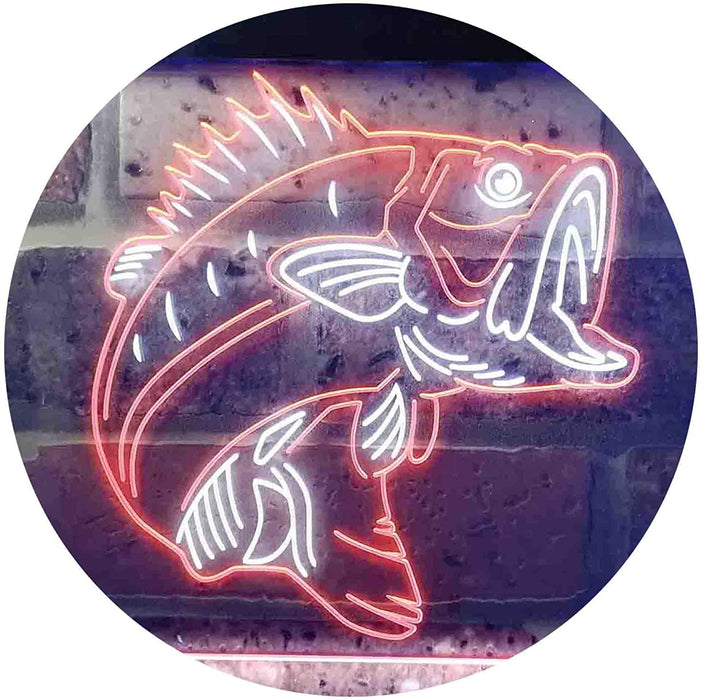 Bass Fish Cabin Decor Fishing Bait Store LED Light Sign - Way Up Gifts