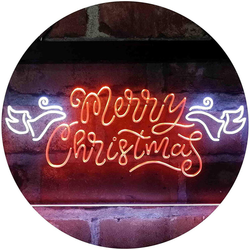 Merry Christmas Wing Decoration LED Light Sign - LED Gift Works