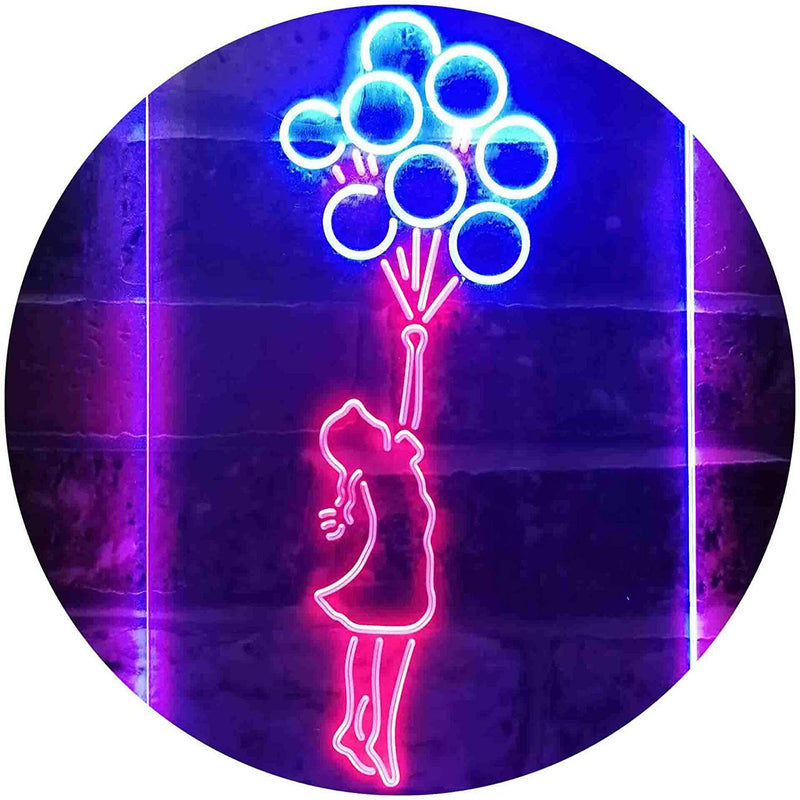 Balloon Girl Kids Room Decor LED Light Sign - LED Gift Works
