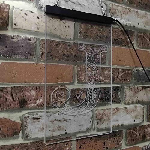 Family Name Letter J Monogram Initial LED Light Sign - LED Gift Works