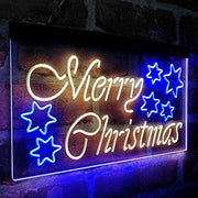 Merry Christmas Stars Decoration LED Light Sign - LED Gift Works
