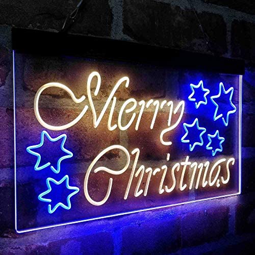 Merry Christmas Stars Decoration LED Light Sign - LED Gift Works