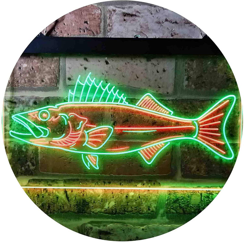 Walleye Fish Fishing Bait Store LED Light Sign - LED Gift Works