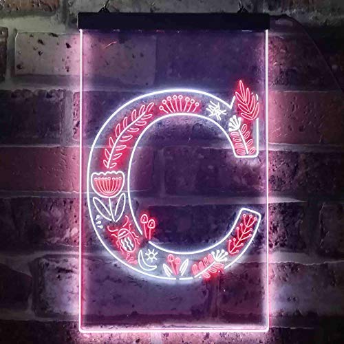 Family Name Letter C Monogram Initial LED Light Sign - Way Up Gifts