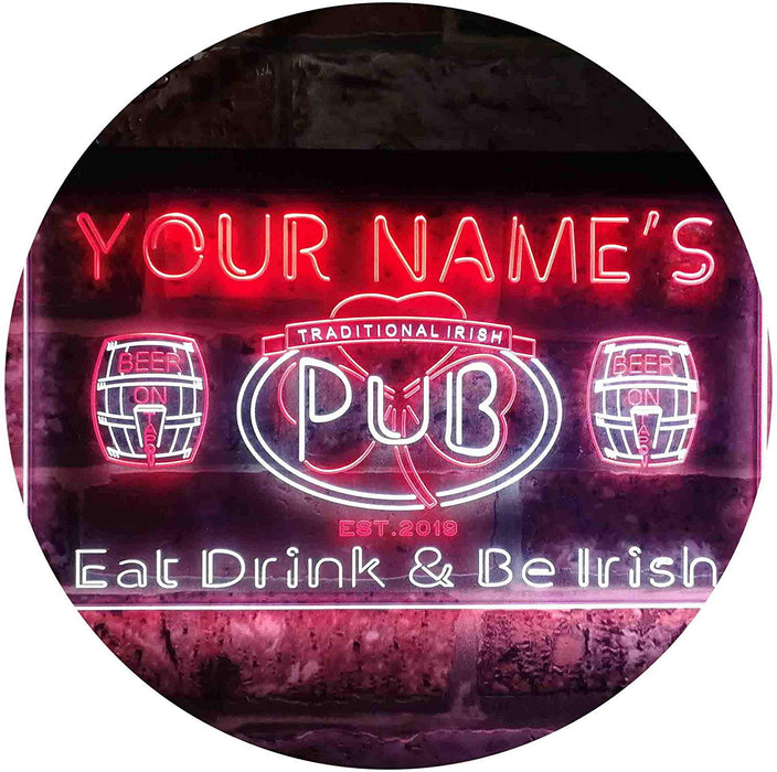 Personalized Traditional Irish Pub LED Light Sign - Way Up Gifts