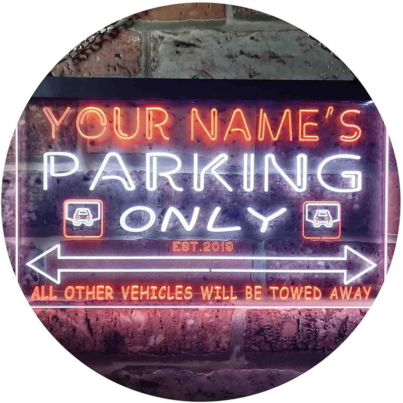 Personalized Parking Only LED Light Sign - LED Gift Works