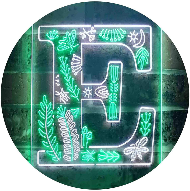 Family Name Letter E Monogram Initial LED Light Sign - LED Gift Works