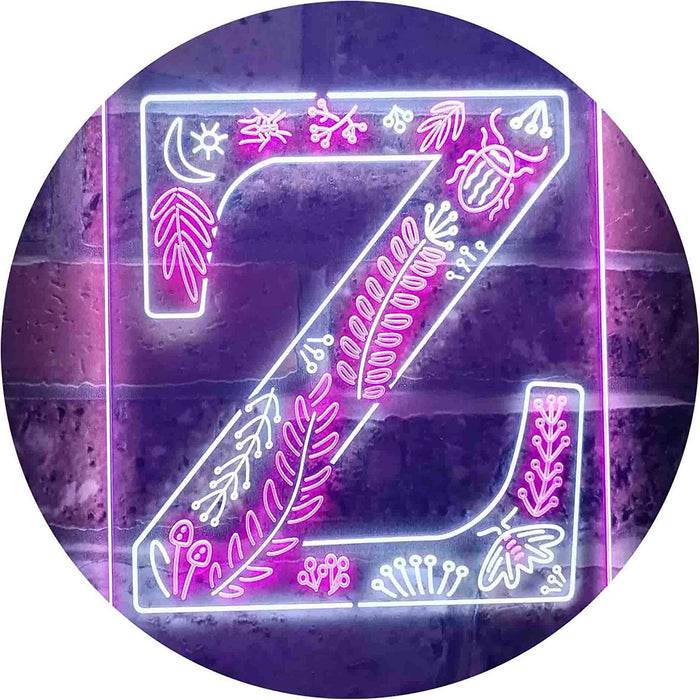 Family Name Letter Z Monogram Initial LED Light Sign - Way Up Gifts