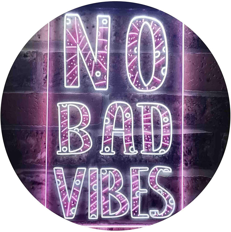 No Bad Vibes LED Light Sign - LED Gift Works