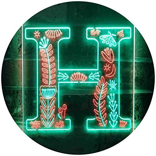 Family Name Letter H Monogram Initial LED Light Sign - Way Up Gifts