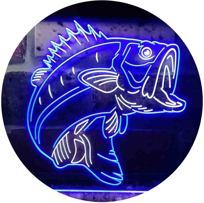 Bass Fish Cabin Decor Fishing Bait Store LED Light Sign - Way Up Gifts