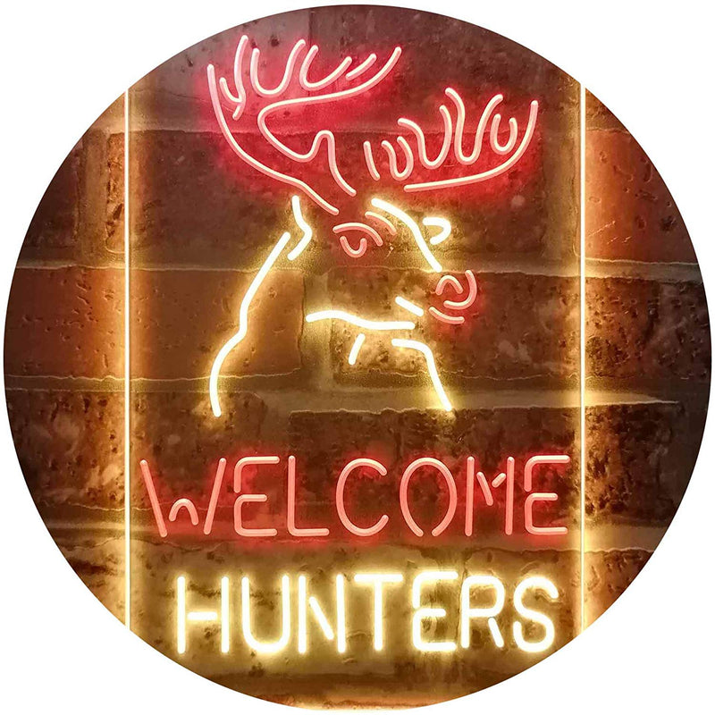 Hunting Store Cabin Decor Welcome Hunters LED Light Sign - LED Gift Works