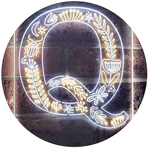 Family Name Letter Q Monogram Initial LED Light Sign - Way Up Gifts