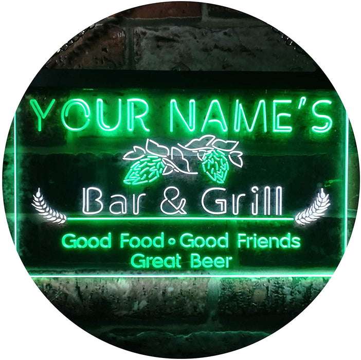 Personalized Bar & Grill LED Light Sign - Way Up Gifts