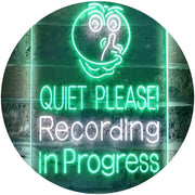 Quiet Please Recording in Progress Studio LED Light Sign - LED Gift Works