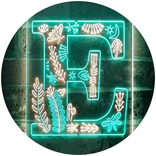 Family Name Letter E Monogram Initial LED Light Sign - Way Up Gifts